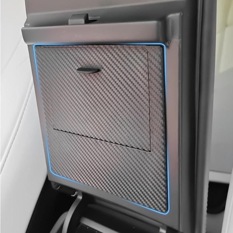 Tesla Model 3/Y Carbon Fiber Armrest Storage Box - Black Accessory