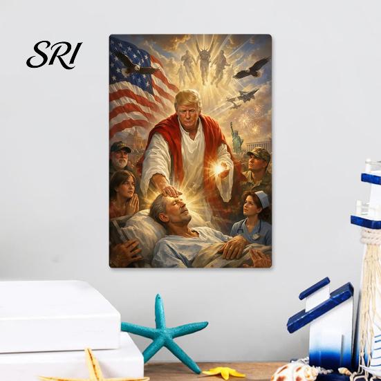 Detailed Canvas Poster President Jesus Wall Art Vintage Style Quirky Bathroom Decor Decorative Painting for Living Room Bedroom Corridor Long Lasting