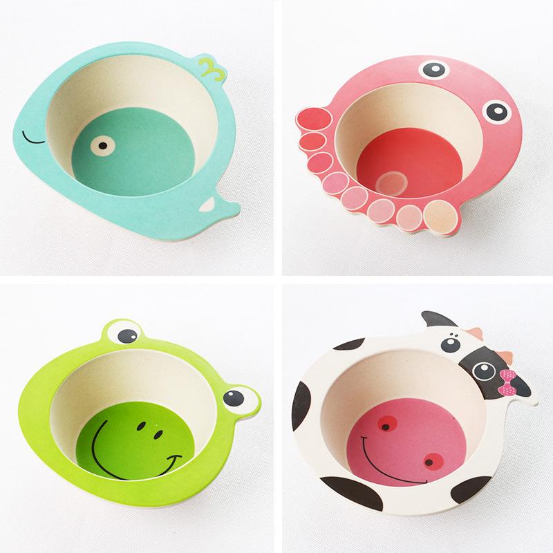 Eco-Friendly Bamboo Fiber Children's Bowl - Cartoon Design for Meals & Snacks
