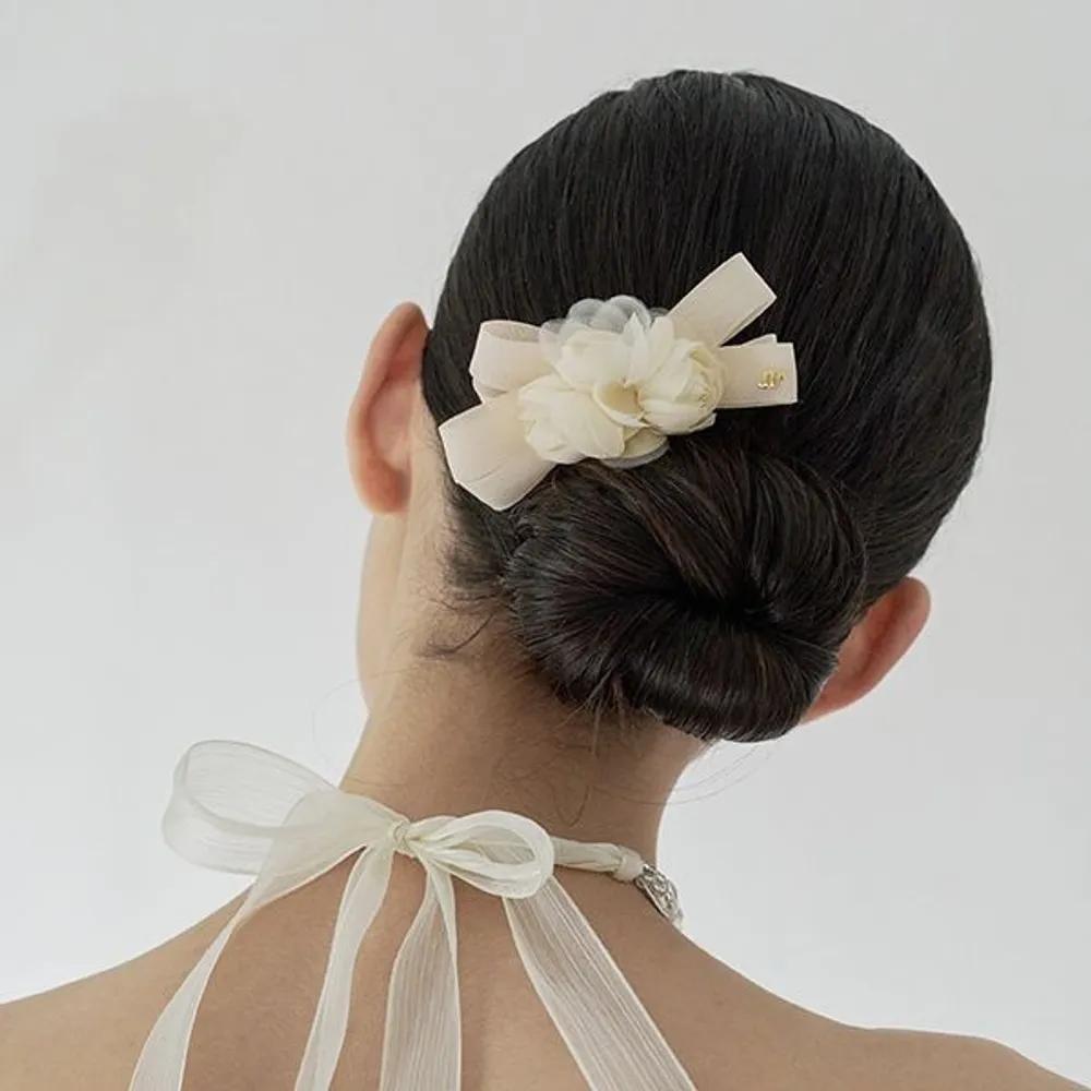 Flower Bird Side Claw Clip JP-25-083CC ivory