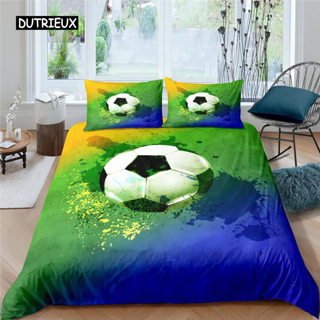 Football Bedding Set Printing Pillowcase Quilt Cover Soccert Duvet Covers Home Textiles Queen King Size Bed for Kids Teens Men