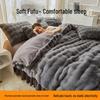 Winter Plush Bunny Fur Bedding Set: Double-Sided Milk Velvet and Coral Fleece Duvet Cover with Skirt