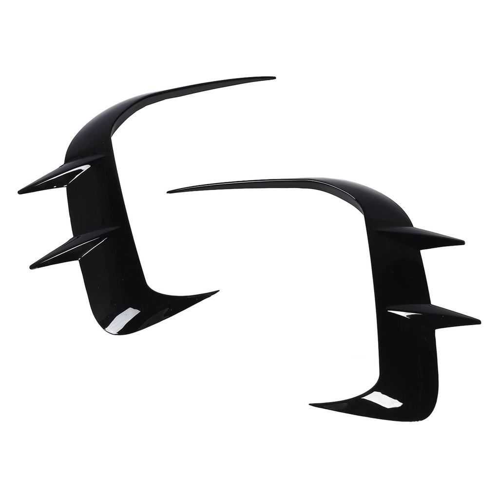 Front Bumper Spoiler Fog Light Trim Gloss Black Sporty Decorative Auto Front Air Vent Splitters for