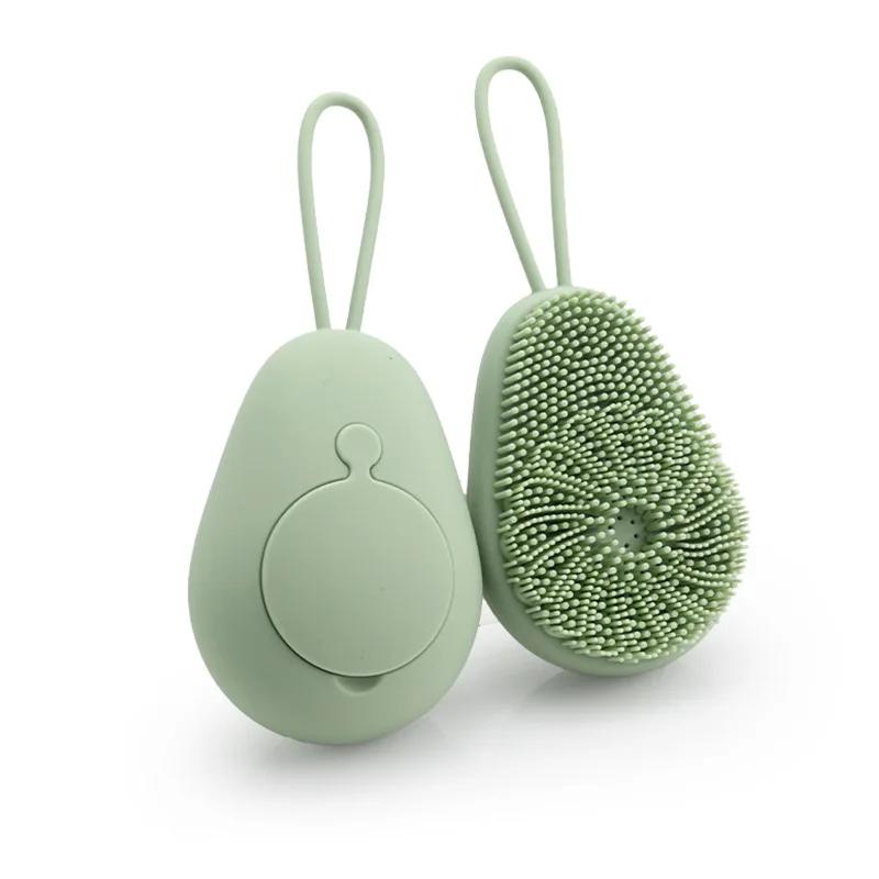 1 st Silikon Kroppsskrubb Exfolierande Kroppsskrubb Luffa Borste Påfyllningsbar Badborste Lätt Skummande Massageborste Badrum