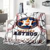 Name Custom Houston Astros Print Flannel Blanket High Quality Warm Comfortable Cover for All Seasons Perfect for Gifts Home Decor