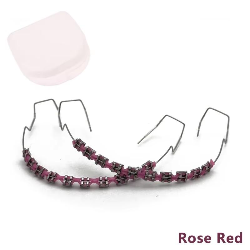 1Pair Fake Braces Colorful Brackets For Teeth Temporary Metal Wires Metal Bracket Orthodontic Ligature Ties Dental