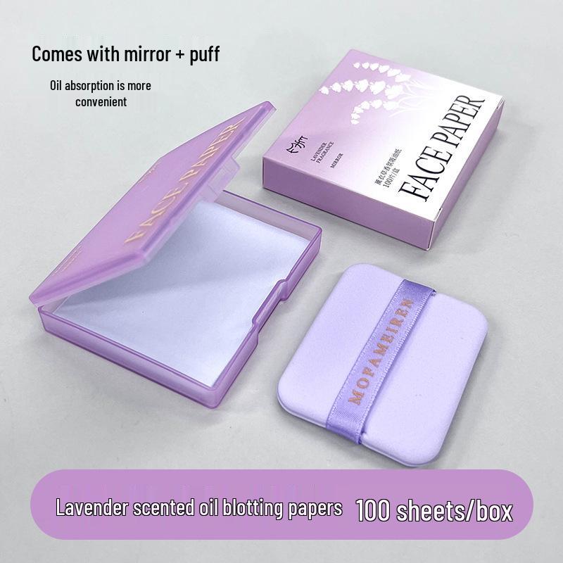 

Портативная матирующая бумага для лица с зеркальцем-пуховкой для женщин – Контроль жирности, рассыпчатая пудра и матирующие салфетки Smooth - 100 sheets
