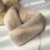 Women's Genuine Rex Rabbit Fur Breathable Fashion Scarf Winter Neck Warmer with Magnetic Closure