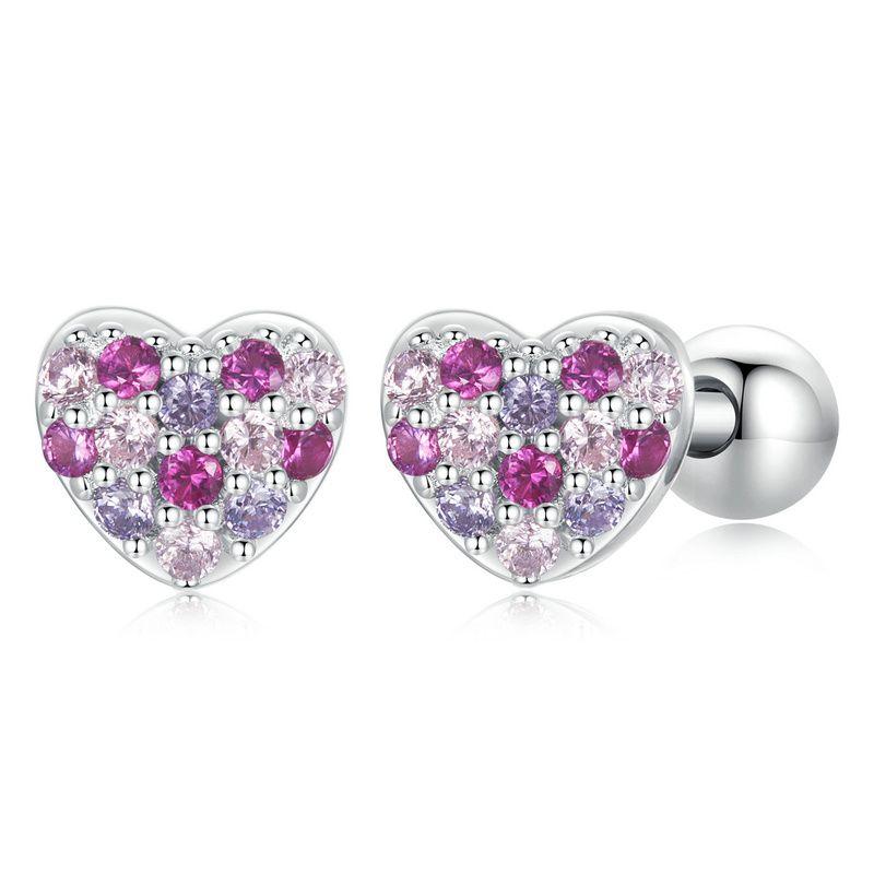 WOSTU 925 Sterling Silber Mini Blume Schmetterling Vogel Biene Steckerohrringe Regenbogen Mondstein Kätzchen Ohrstecker Mädchen Party Schmuck
