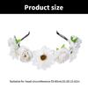 Stylish Fabric Flower Hairhoop with Leaves Birthday Party Gathering Headband Garland Hairband for Various Event