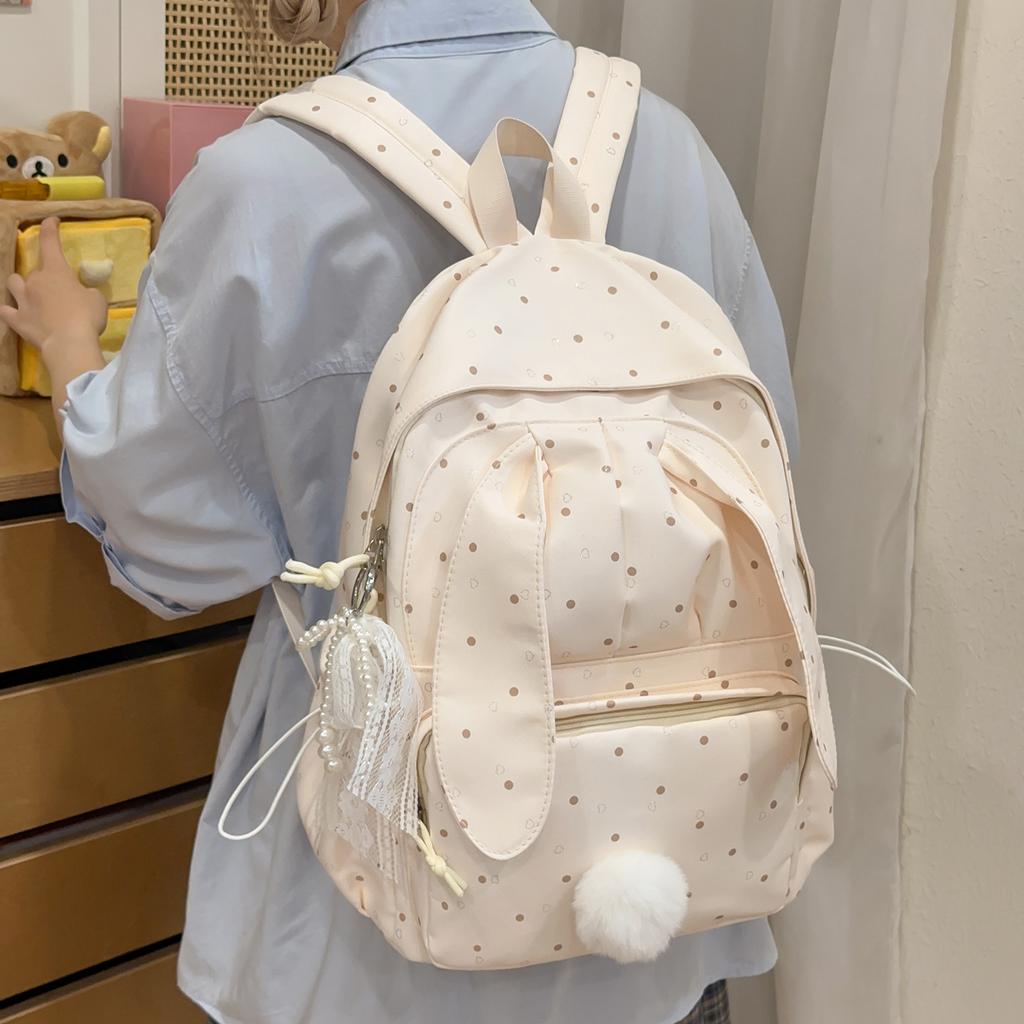 Schoolbag Japanese Soft Sister Cute Rabbit Ears Leisure Travel Backpack Girl Light Backpack Middle School Student School Bag Girl