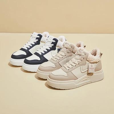 Winter New Height Increasing Fashion Style Female Student Shoes Thick Soled Velvet Sports Casual Board Shoes