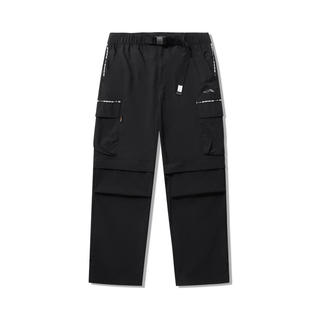 Li Ning Skateboard Series Straight Loose Sports Casual Pants Men Bottoms Black AYKU803-3
