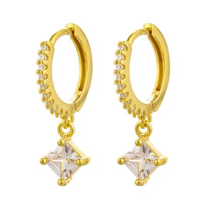 925 Sterling Silver Square Zircon Hoop Earring For Women Men Small Earrings Jewelry Gifts