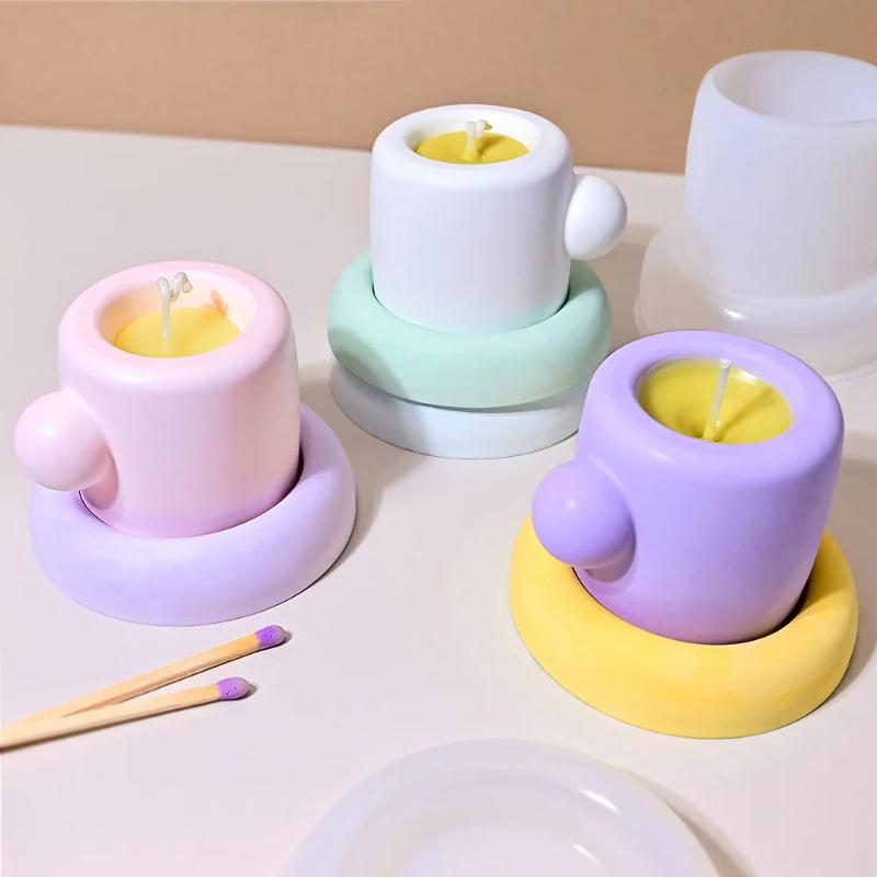 Realistic Mug Silicone Mold Korean Style Concrete Candle Cup Succulent Planter Cement Wax Containers Decor Epoxy Resin Mold