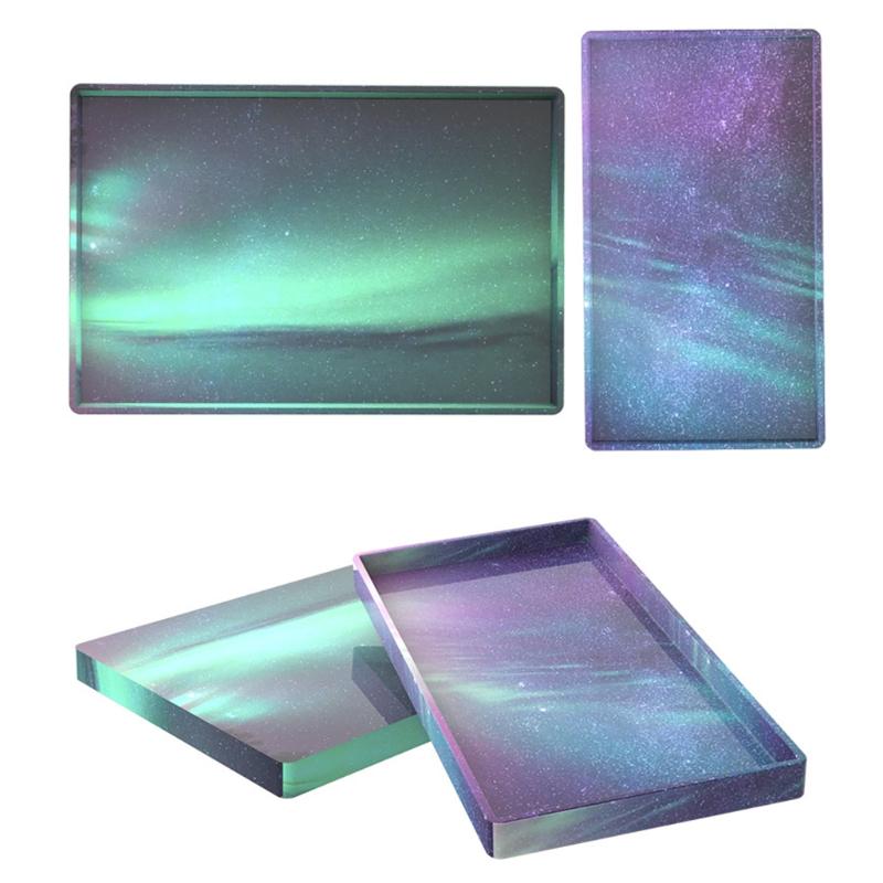 Plaster Soap Casting Epoxy Mould DIY Crafts Mould Crystal Rectangle Tray Coaster Mold Mug Pad Plate Resin Casting Mold