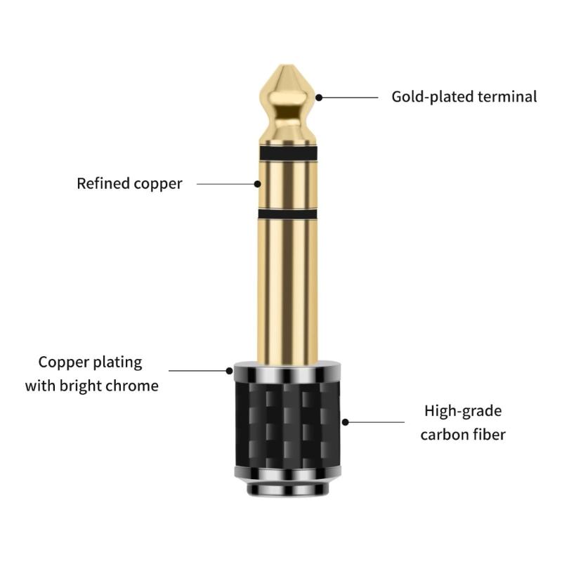 Headphone Adapter 3.5mm to 6.35mm with Gold Plated Connector Auditory Adapter