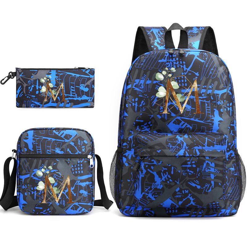26 Litere Engleze 3Buc Rucsac Cosplay Pânză Copii Copii ghiozdan Geantă de călătorie Back To School Bookbag