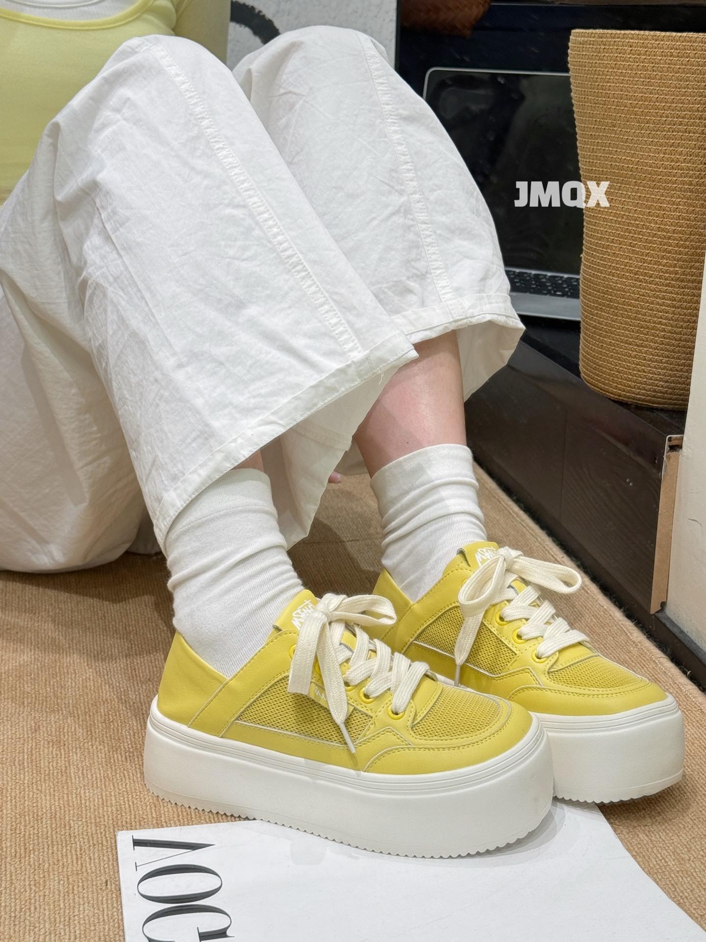 

Yellow mesh leather two wear little white shoes women s summer new height increase breathable feet small casual shoes 40 жовтий