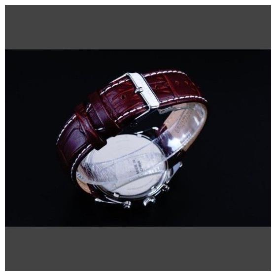 Used Seiko overseas model ALBA chronograph watch 10BAR brown leather band black