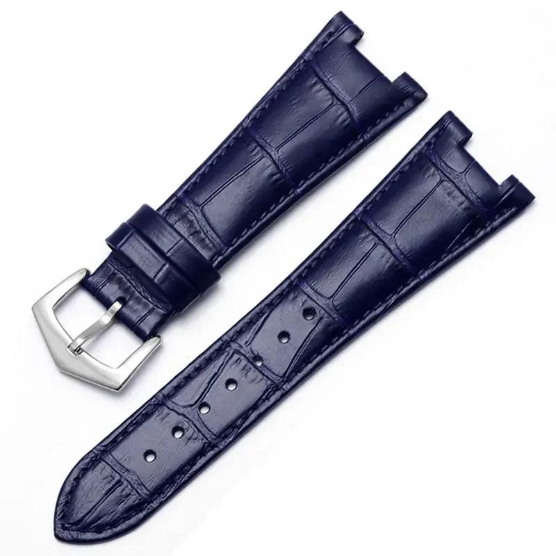 Cinturino per Orologio in Vera Pelle Per Patek Philippe 5711 5712G Nautilus Orologi Uomo e Donna 25-12mm Bocca concava convessa Cinturino