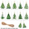 30/60pcs Christmas Tree Ornament Tags with Rope -  for Holiday Decorations & Gifts Holiday Stickers Gift decoration hang tag