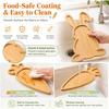 Easter Charcuterie Board Set 2PCS, Bunny and Carrot Wooden Serving Trays for Food, Rabbit Snack Platter for Party Hosting, Spring Holiday Table Decor