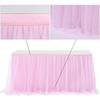 Tulle table skirt high-end gold-rimmed mesh wedding New Year's party decoration hotel supplies mesh table skirt table cover