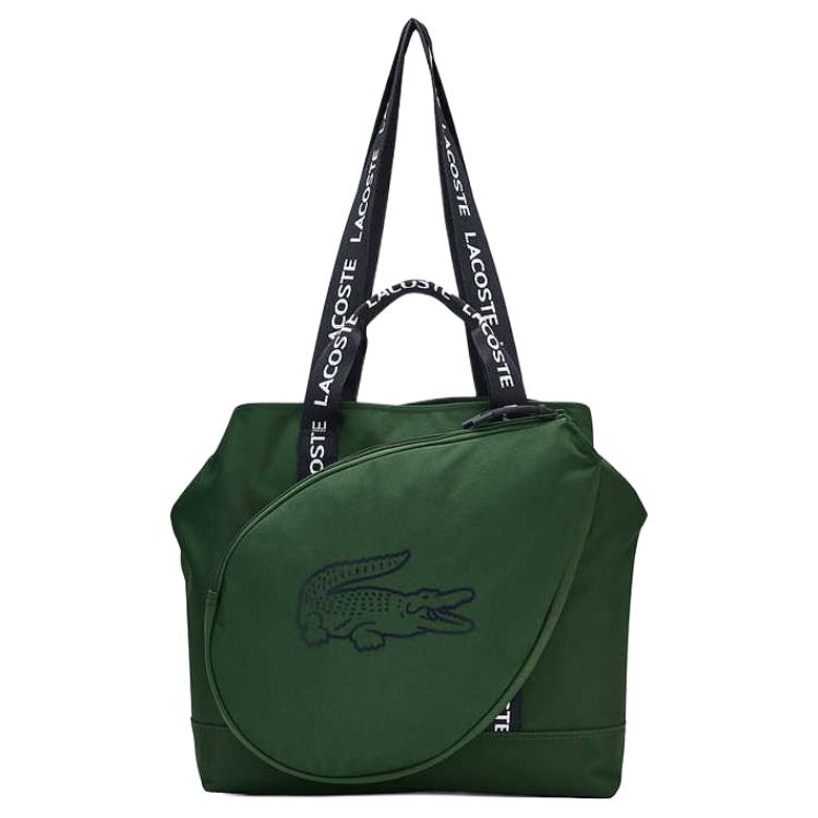 Lacoste Fashion Versatile Crocodile Pattern Polyester Shoulder Tote Bag Unisex bags Green NU5195NZ-B01 Green