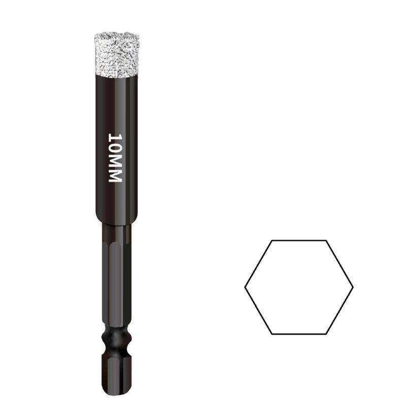 5Pack Diamond Drill Bits Set for Granite Ceramic Marble Tile Stone Glass Hard Materials, Integrated Coolant for Fast Dry