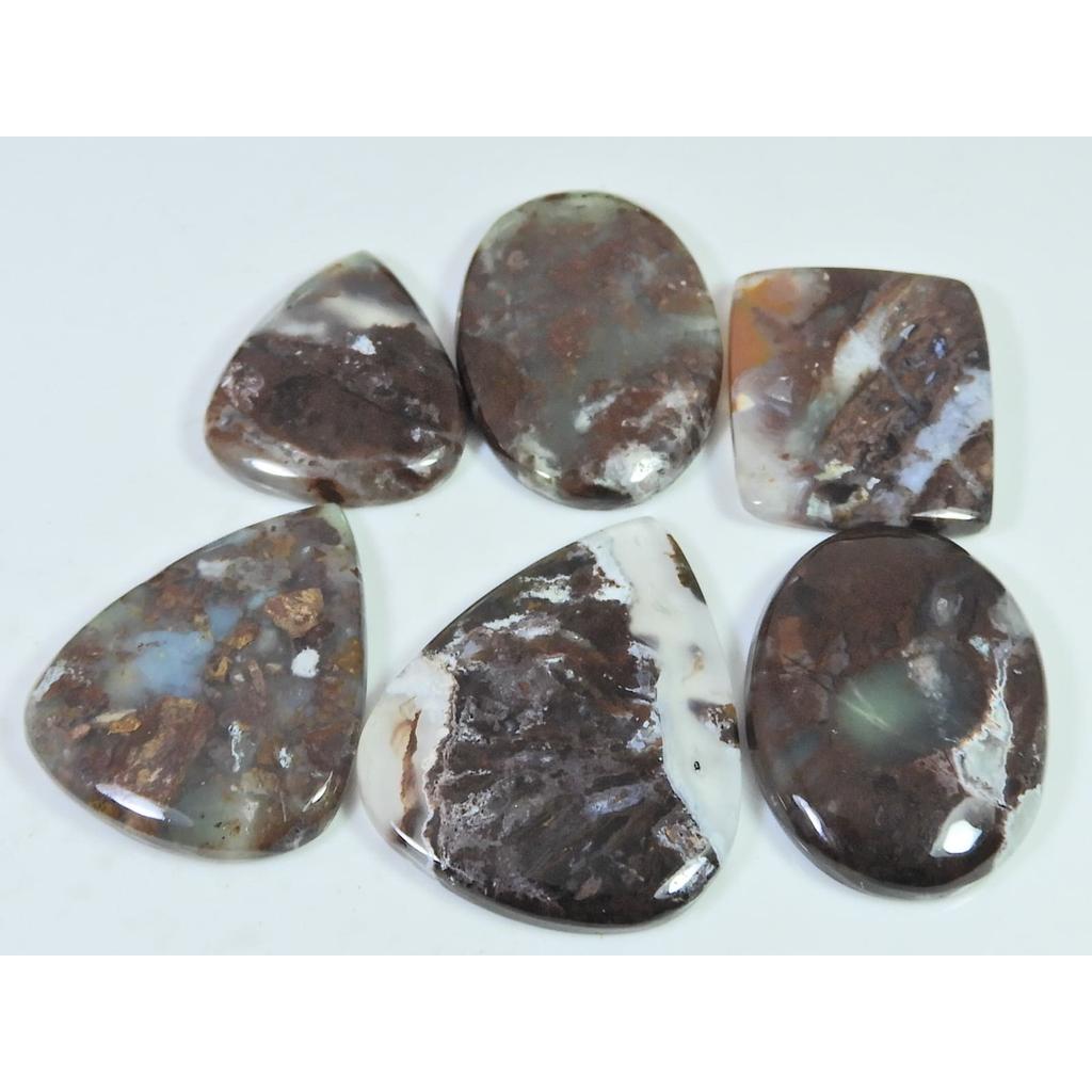 258Cts. Natural Chrysoprase Mix Shape Cabachon Loose Gemstone 06 Pcs Lot C-2571