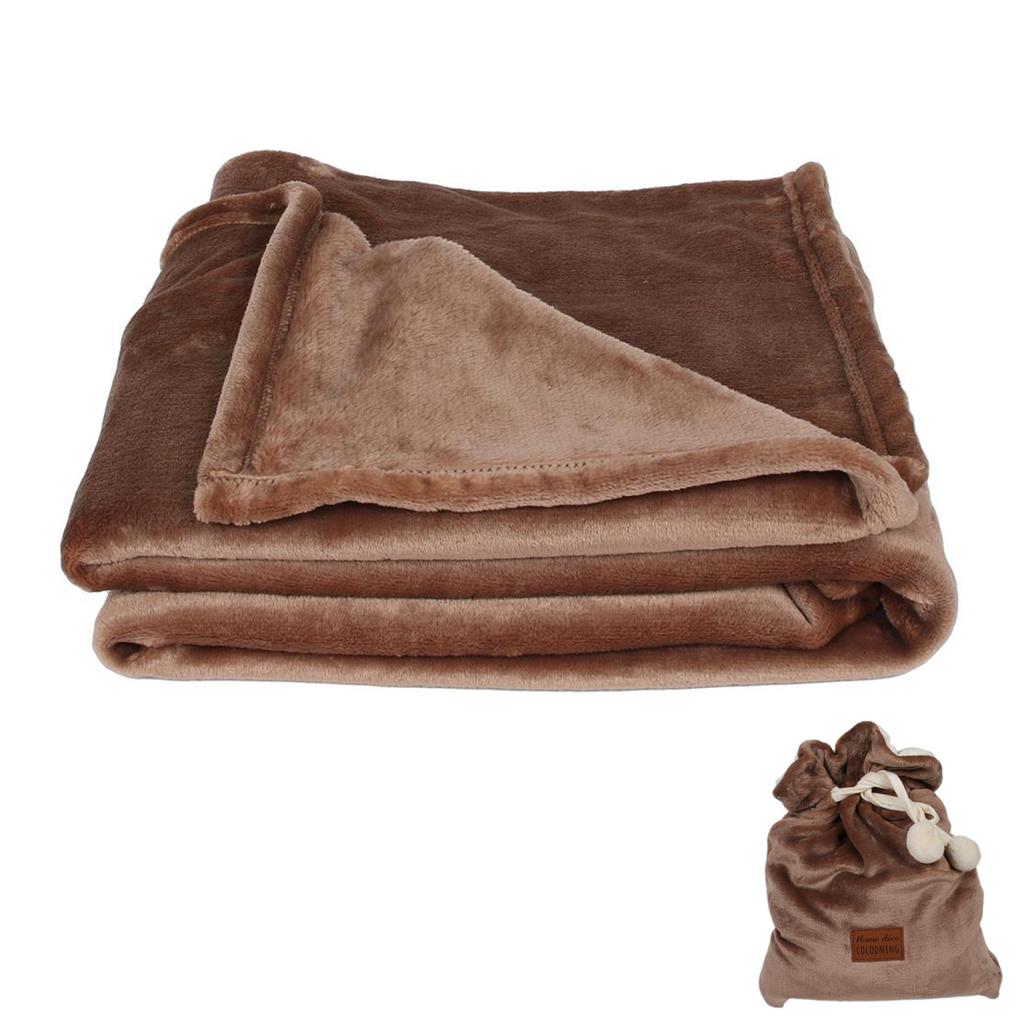 Les Trésors De Lily [A0543] - Károvaný velur 'Scarlett' hnědý (s vakem! ) - 120 x 150 cm