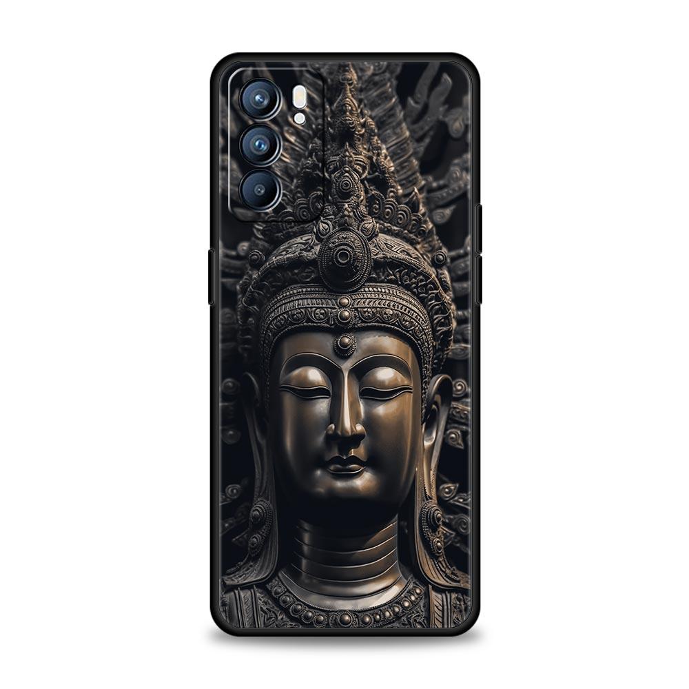 Buddha Stone Statue Phone Case For Oppo Reno14 Reno13 Reno12 11 F 10 Find X5 X9 Pro A54 5G A53 A52 A9 A16 A78 4G A80 A98 Cover