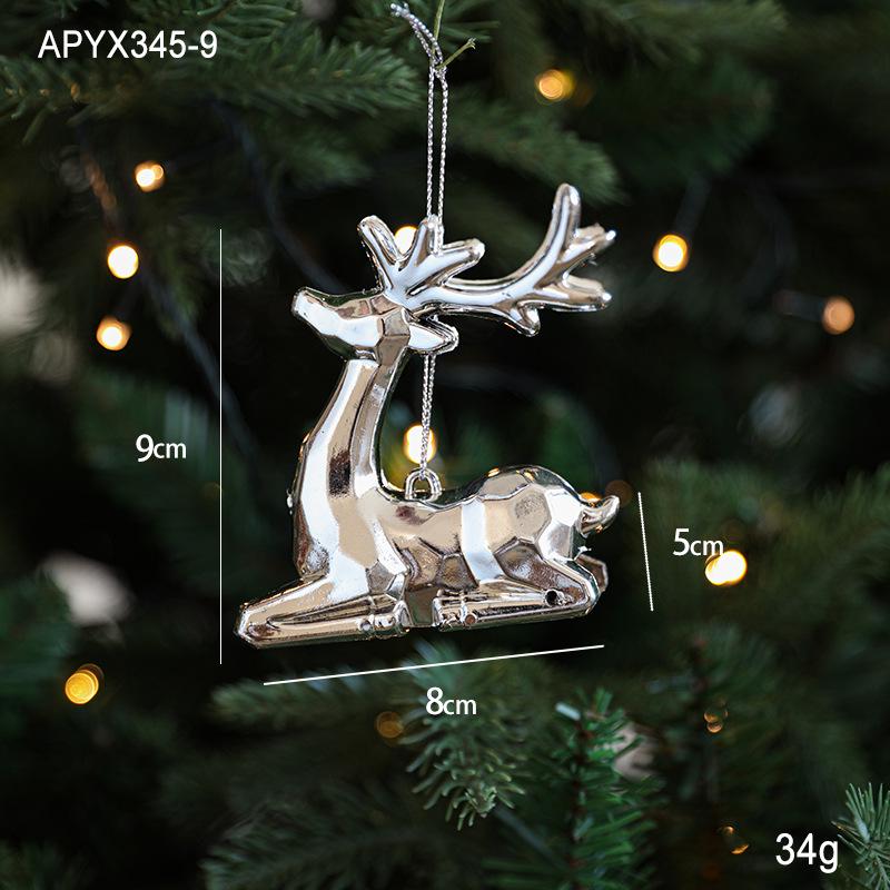 Silver Irregular Electroplated Christmas Tree Ornaments - Glossy Plastic Pendants In Stock