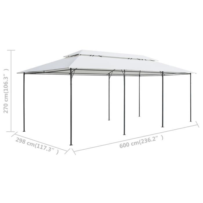 VidaXL Belvédère 600x298x270 cm Blanc 180 g-m²