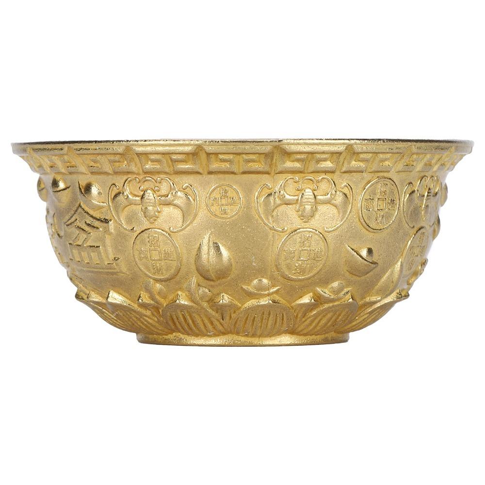Classic Embossed Brass Treasure Bowl Brass Feng Shui Treasure Basin Feng Shui Prosperity