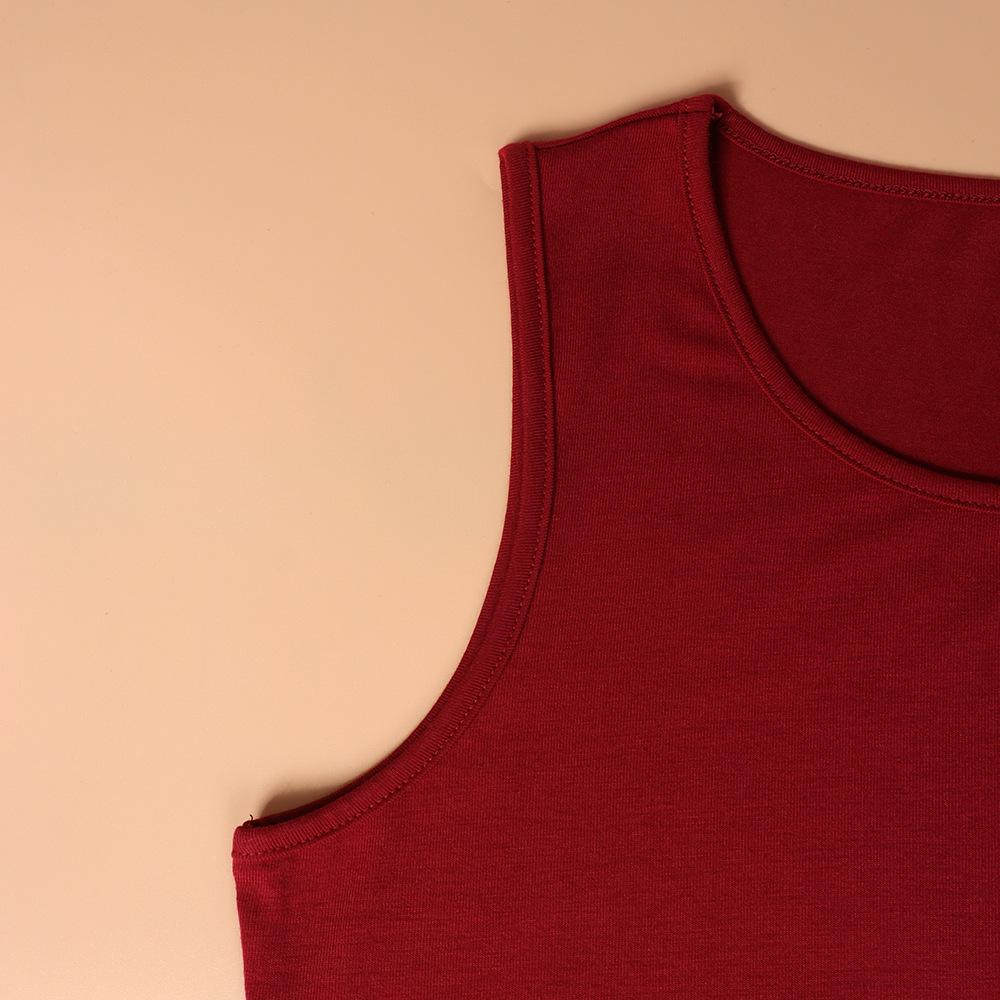 GMXIA Women's Fashion Summer Spring Solid Color Print Sleeveless O-Neck High Waist Casual Dresses