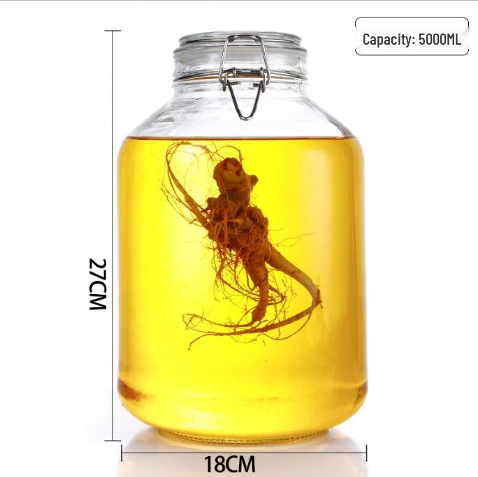 Food-Grade Glass Storage Jar for Nuts, Grains, Wine, Tea, and Honey