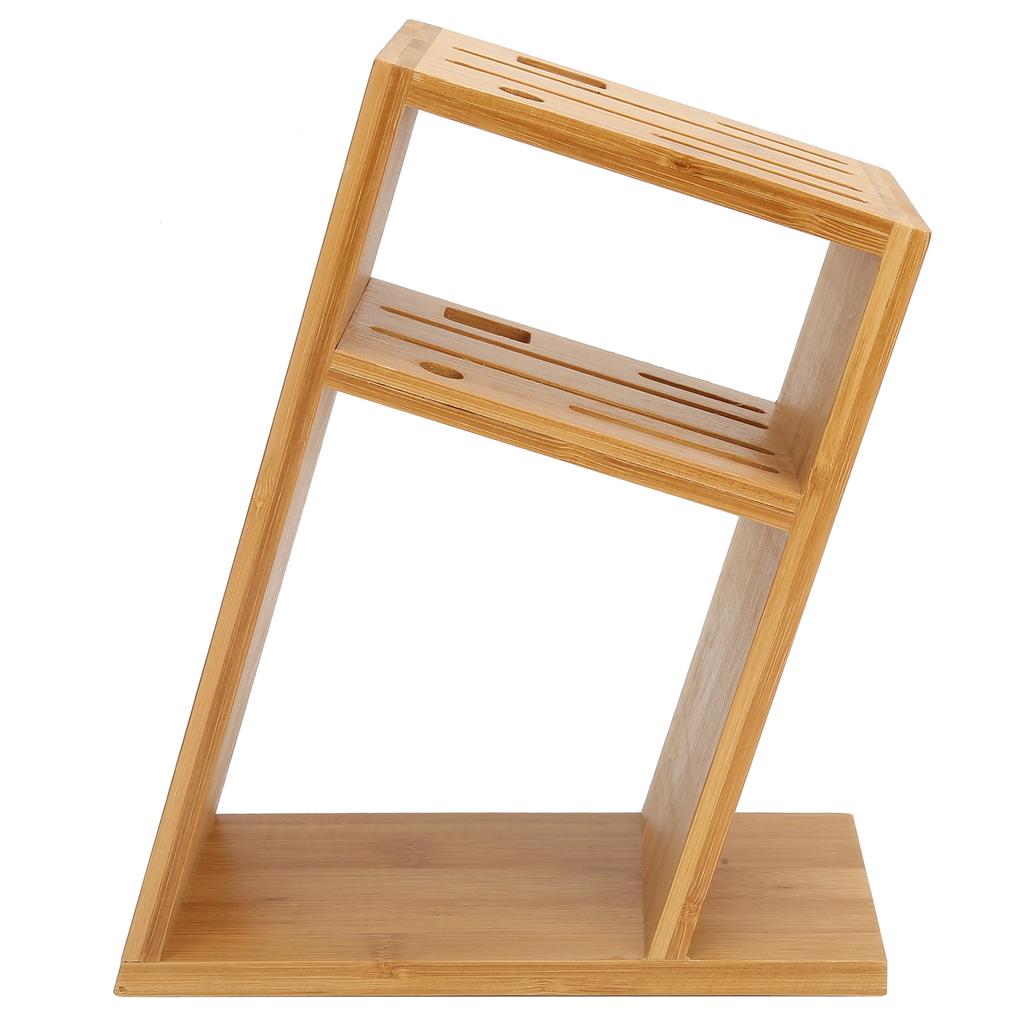 Bamboo Knife Holder Inclined Kitchen Knife Holder Multifunctional Bamboo Rack Hollow Ventilation
