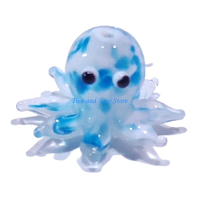 HX6F Adorable Tiny Octopus Glass Bead Suitable For Handmade Jewelry Making Earrings Necklaces And Bracelets Accessories