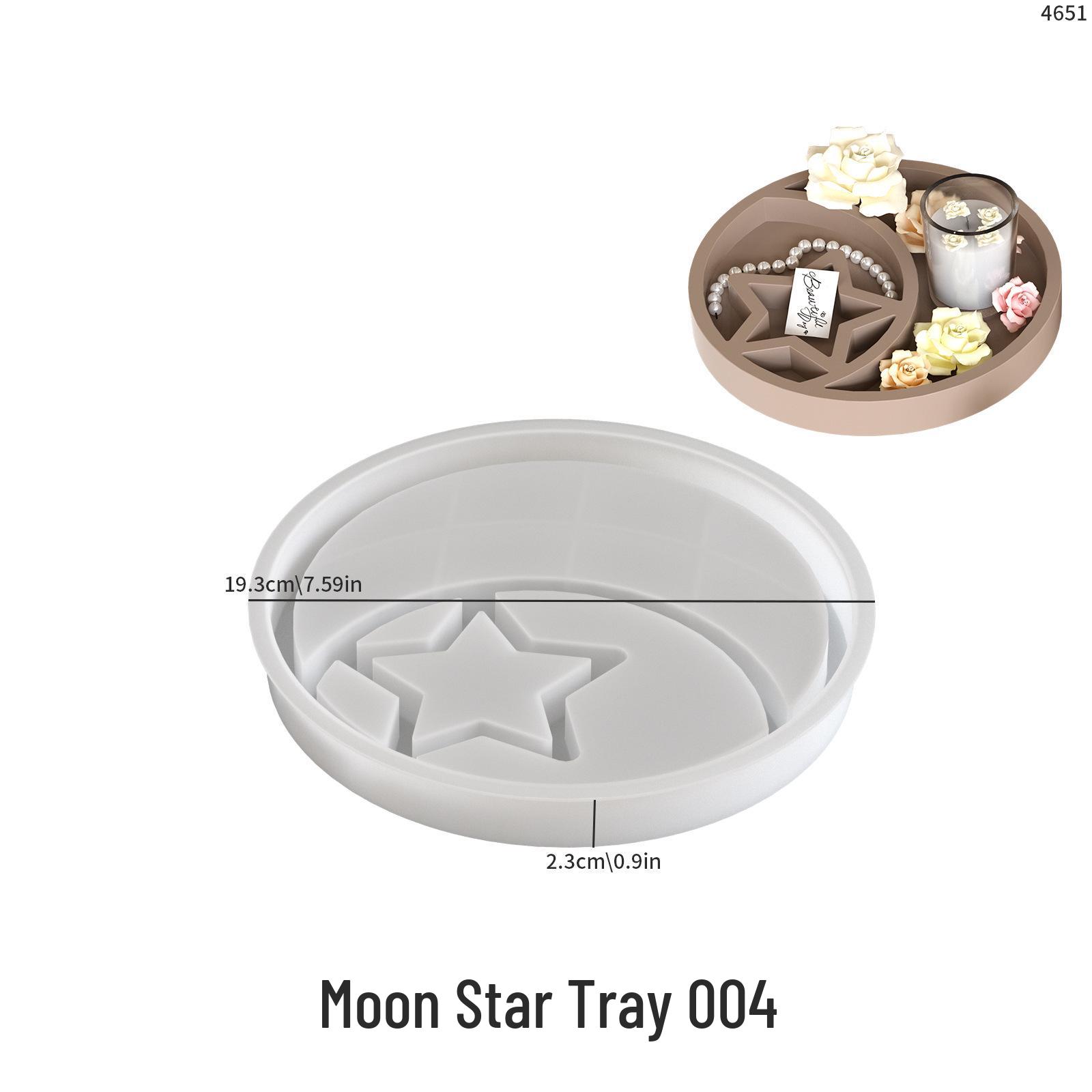 Star and Moon Tray Dish Storage Box Silicone Mold for DIY Scented Gypsum