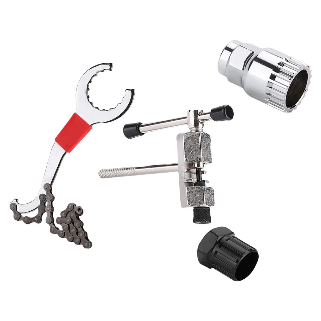 Road Bike Repair Tool Kits with Flywheel Remover Wrenches Chain Breaker Cycling Multitool Bicycles Maintenance Tool