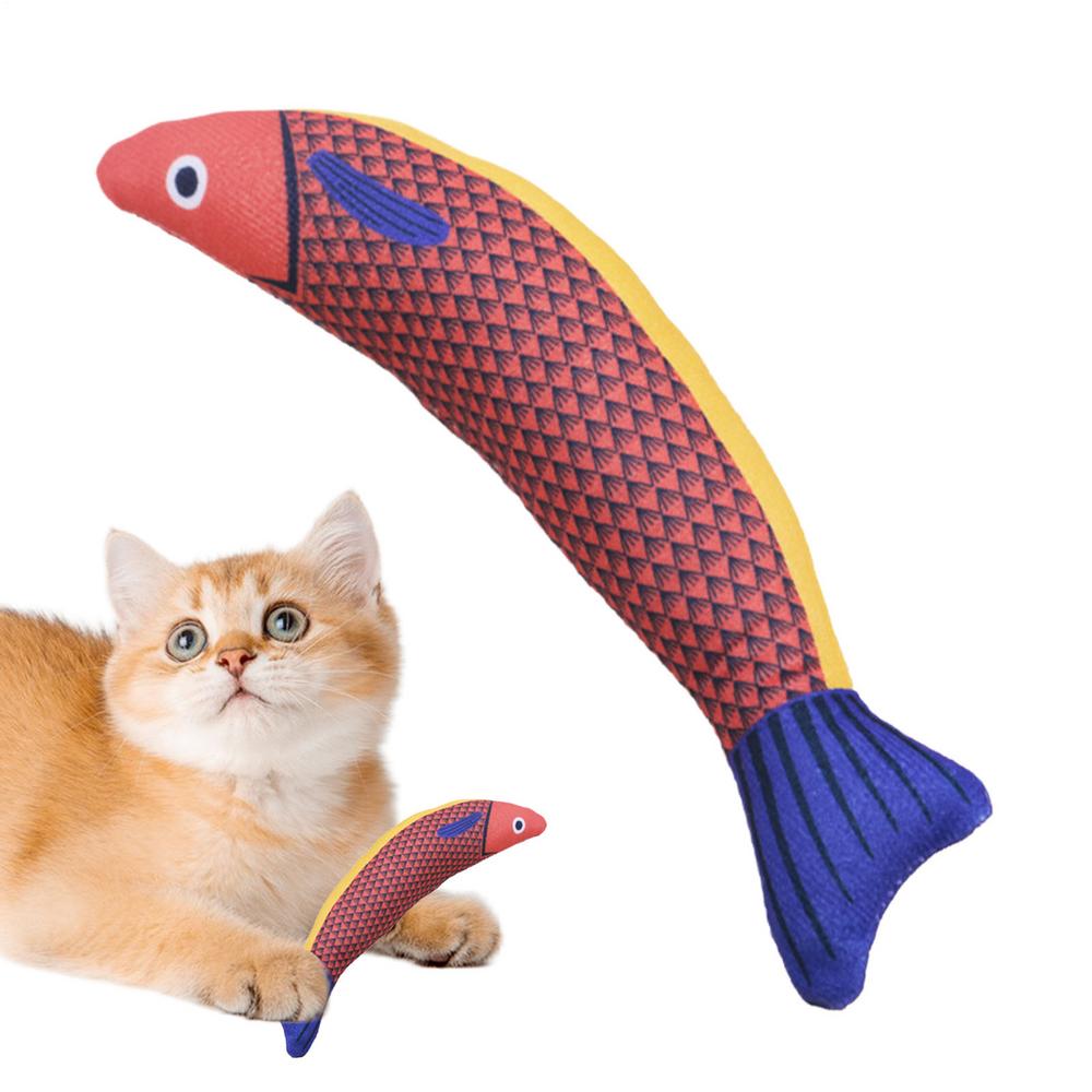 Cat Teeth Cleaning Toy Indoor Catnip Saury Fish Plush Biting Toy 8.27x3.15inch Cat Kicking Toys Interactive Catnip Crinkle Toys