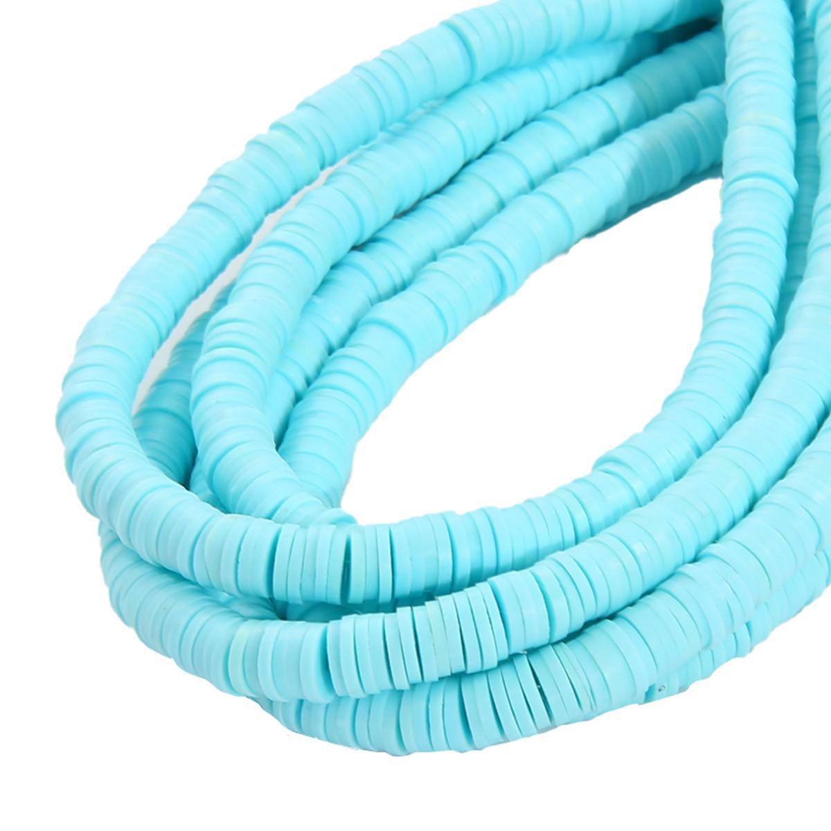 

Скибочки кольорової глини та намистини-розпірки для ювелірних виробів ручної роботи своїми руками: Браслети, намиста, аксесуари 4×1mm світло-синій колір