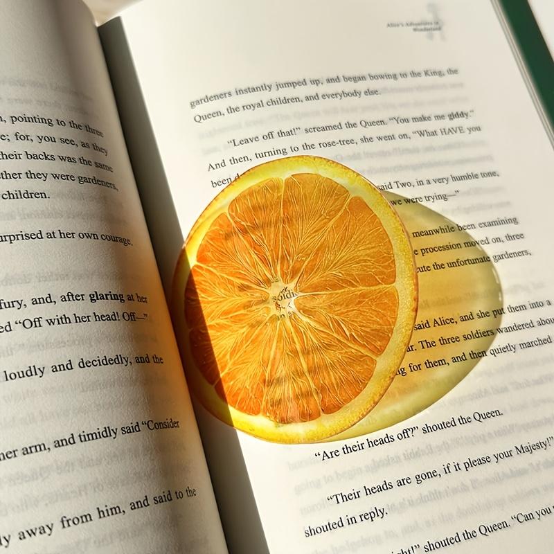 2D Flach, Realistisches Fruchtscheiben Acryl Lesezeichen, Halbtransparent Orange Traube Kirsche Niedliche Lesezeichenkarte Kiwi Lesezeichen Clip