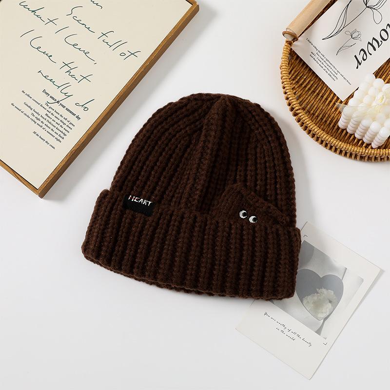New Style Woolen Hat for Women In Autumn and Winter Warm Ear Protection Hat  Fashionable and Versatile  Face Showing Small Knitted Hat  Cold Eye Hat
