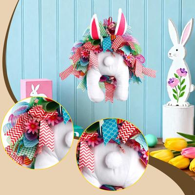 Easter Wreath Cartoon Reusable Hanging Decor Spring Decoration Colorful for Front Door Home