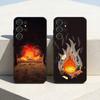 Anime Niedliche C-Calcifer-ES Handyhülle Für Samsung S26,S25,24,23,22,30,21,10,9,Ultra,Plus,Lite,FE Weiche Schwarze Hülle