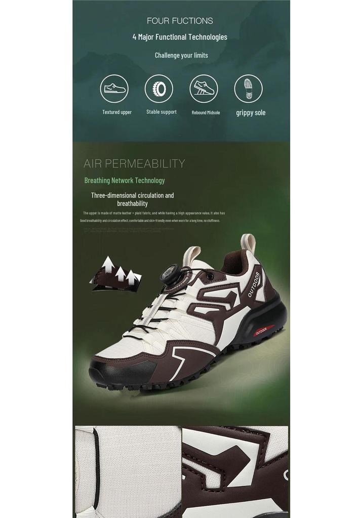Men's Lightweight Breathable Hiking and Trail Running Shoes - Large Size