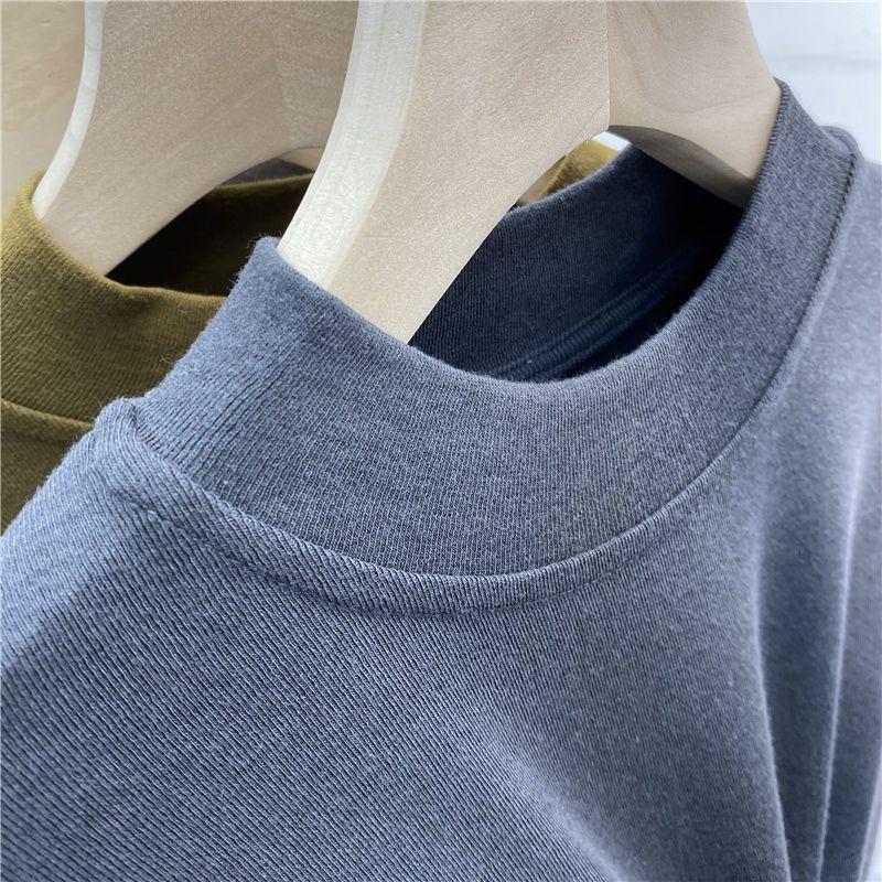 Halv-høyhalset langermet t-skjorte for kvinner, høst og vinter Ny utenlandsk stil Tynn Tynn innvendig Ta Leggings Liten skjortetopp